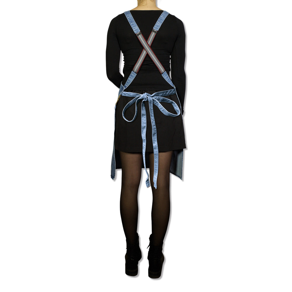 Dutchdeluxes apron - Handmade - With braces - Unique - Hospitality - Light blue