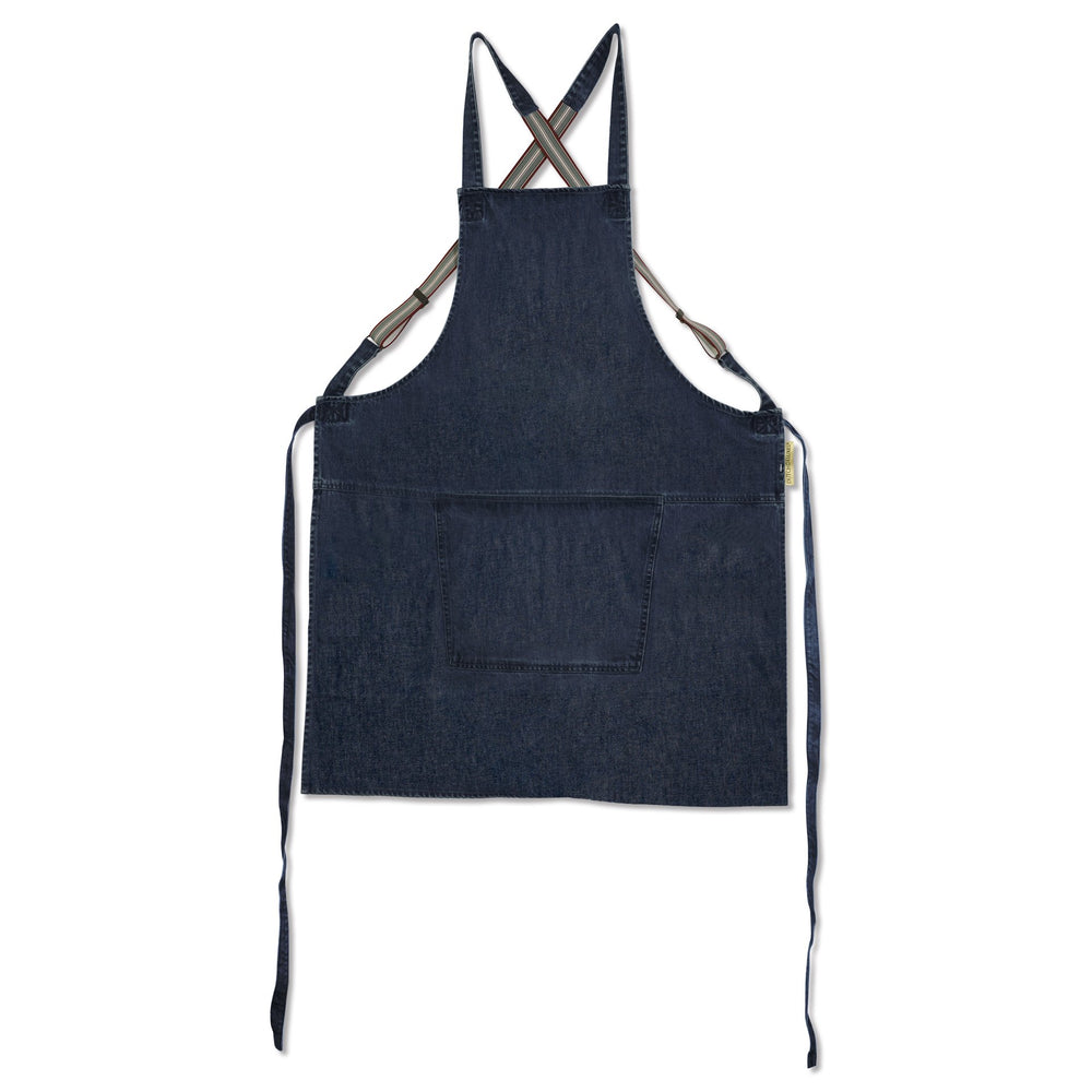 Dutchdeluxes apron - Handmade - With braces - Unique - Hospitality - Denim blue