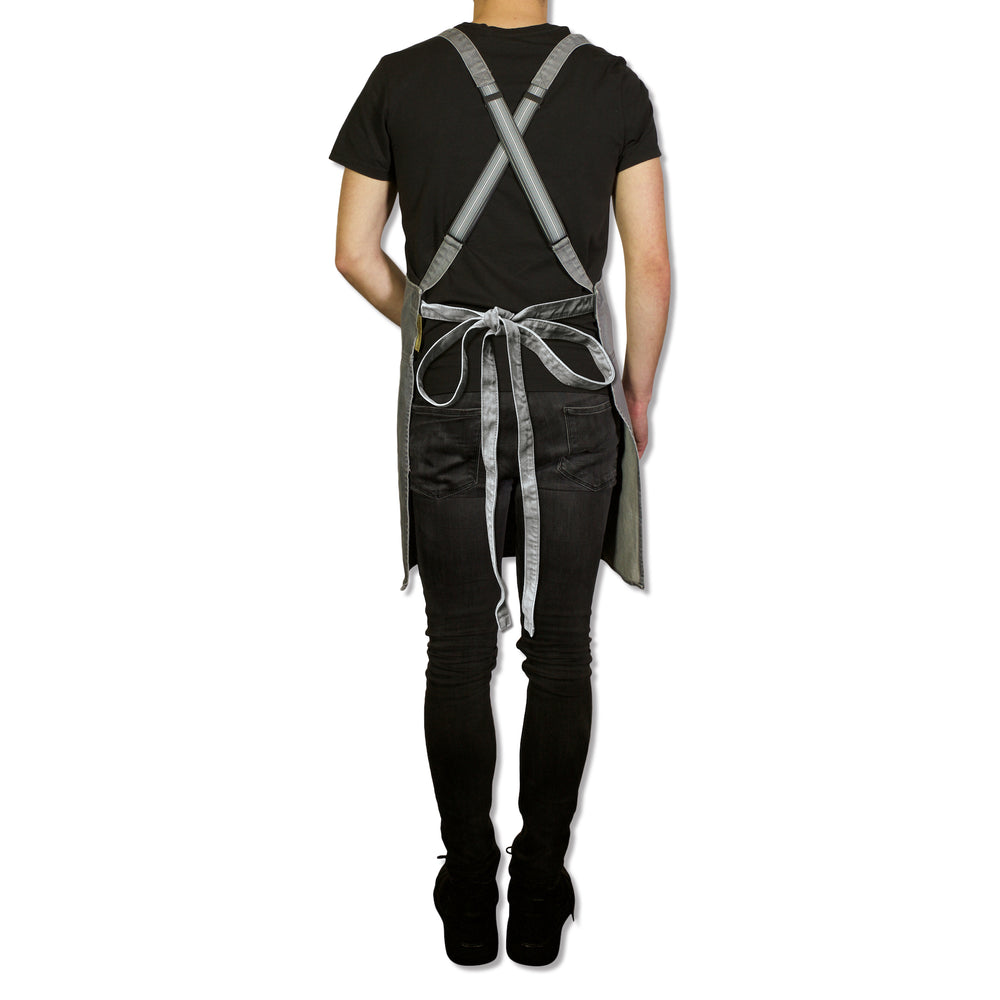 Dutchdeluxes - Handcrafted - Hospitality - Kitchen apron - Suspender Style - Denim - Easy wear - Gray