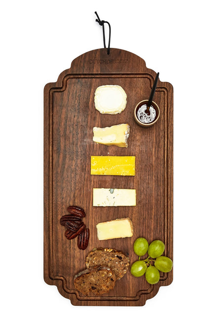 Dutchdeluxes - Luxe - Geoliede walnoot - Ontbijtplank - Serveerplank - Snijplank - 37.5 x 19 cm - Bruin