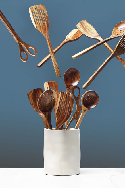 Dutchdeluxes - Kitchen utensil set - 5 utensils - Luxury acacia