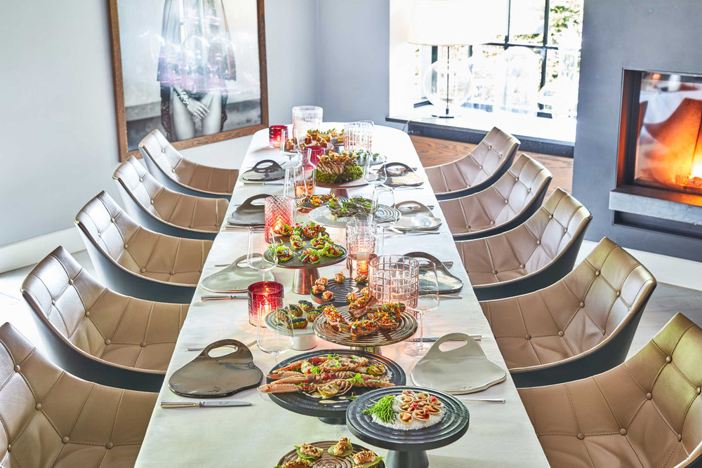 Dutchdeluxes - Hochwertige Keramik - Servierplatte - Lola mattschwarz - 1 Stück