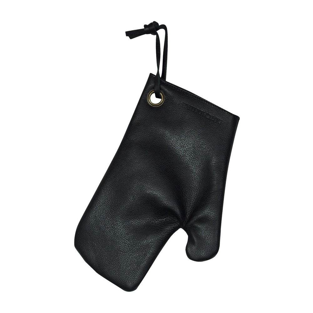 Dutchdeluxes - Oven mitt - (Full-grain) leather - Black - Suitable for barbecue - Incl. gift box