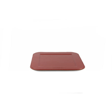 Serving tray | Square - New Ruby Red | Full grain leather on solid wood core | 34X34 CM