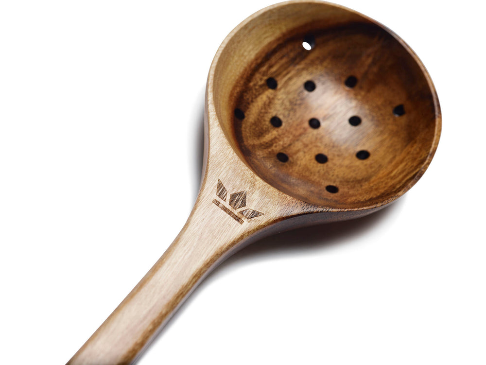 Dutchdeluxes - Luxury acacia - Cooking utensil - Slotted spoon - Medium - Elegant - Unique