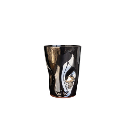 Dutchdeluxes – Handgefertigt – Keramik – Große luxuriöse ergonomische Tasse – Teetasse – Kaffeetasse – Becher – Platin