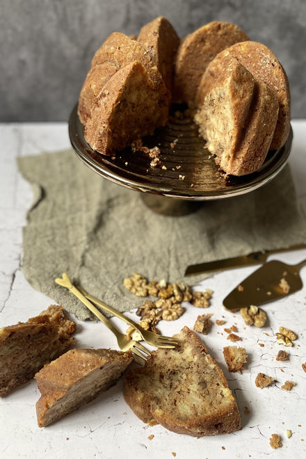 Dutchdeluxes - Ceramic - Cake stand - Platinum - Serving appetizers - Large - 32 cm diameter