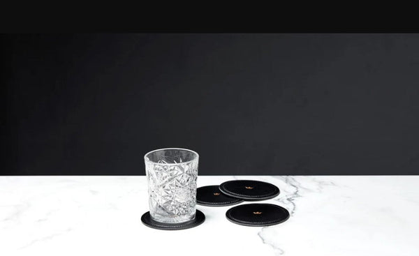 How to use leather coasters in a luxury table setting