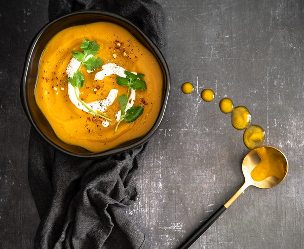 Pumpkin lentil soup with cumin