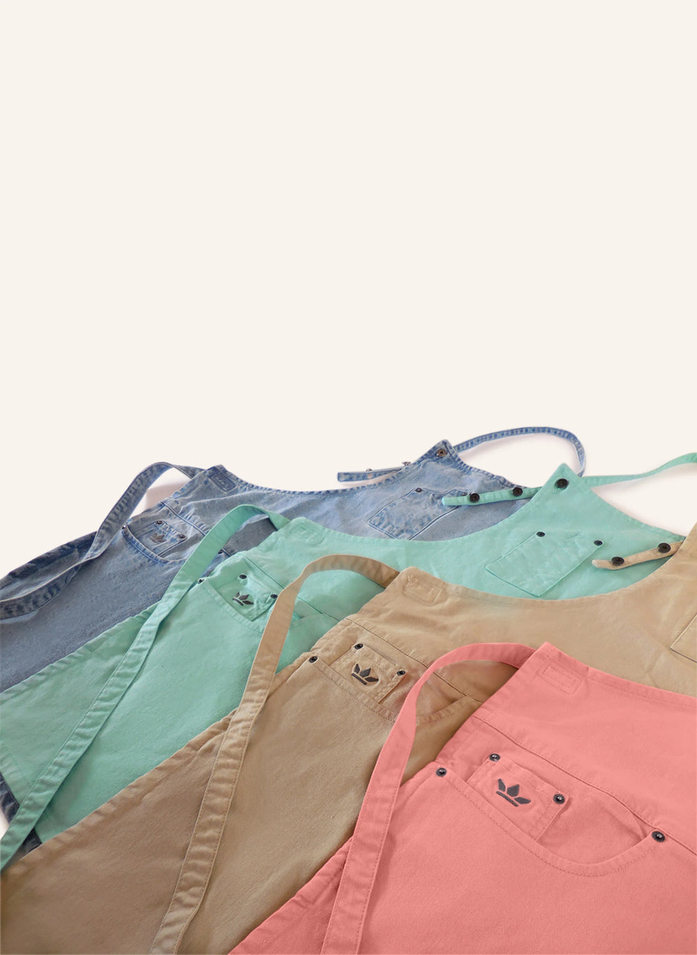 Dutchdeluxes - Denim - Haute qualité - Jean indigo - Barbecue - BBQ - Tablier de cuisine - 5 poches - Blanc/Or