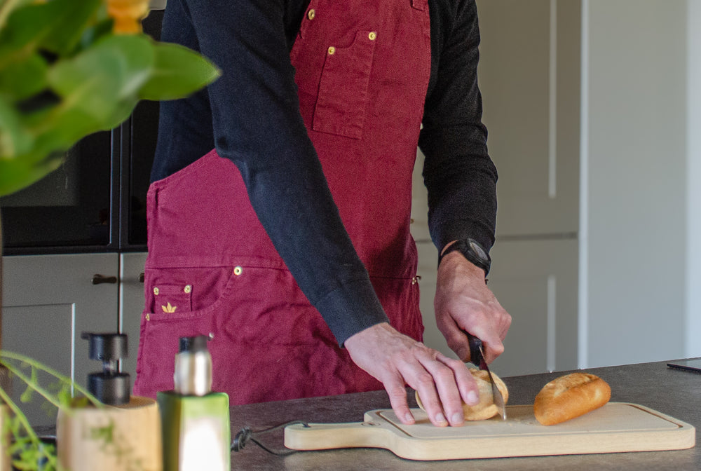 HORECA Vaatwasserbestendige snij- of presentatieplank van 100% hout - Rechthoekig - Met handvat