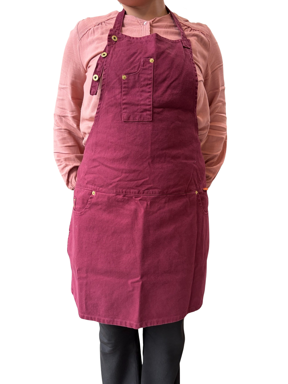 Dutchdeluxes - Denim - Barbecue - BBQ - Schürze - Küche - Indigo Jeans - 5 Taschen - Aubergine