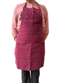 Dutchdeluxes - Denim - Barbecue - BBQ - Schürze - Küche - Indigo Jeans - 5 Taschen - Aubergine