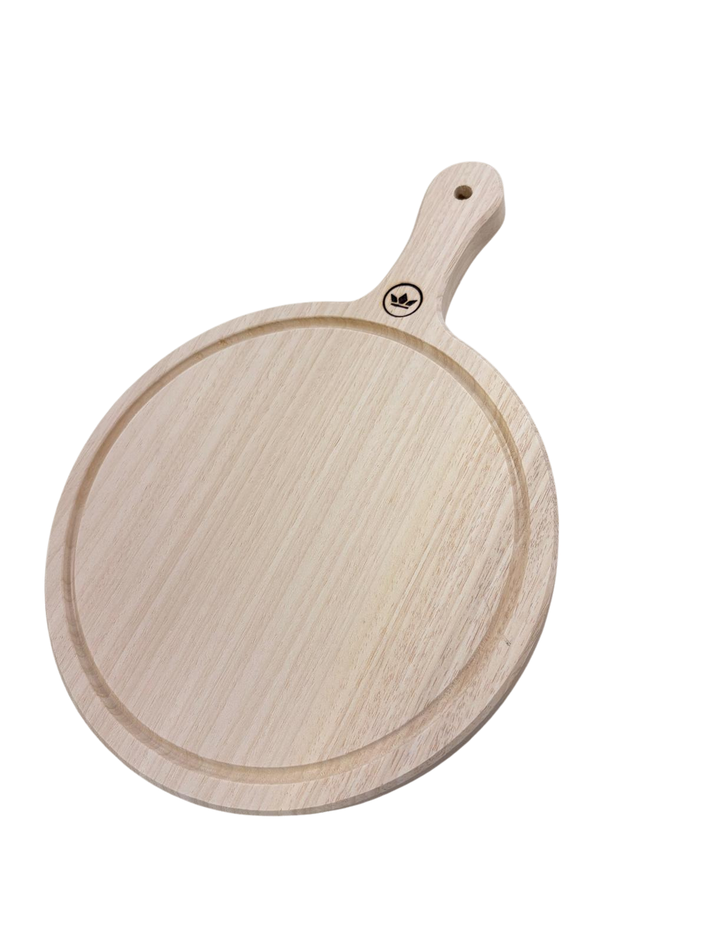 HORECA Dishwasher safe Solid wooden cutting and presentation board - Small Round - With Handle