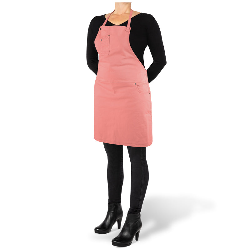 Dutchdeluxes - Denim - Barbecue - BBQ - Tablier - Cuisine - Jeans Indigo - 5 poches - Rose