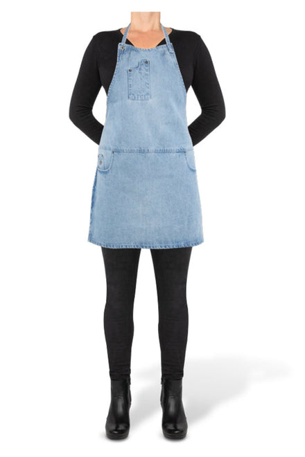 Dutchdeluxes - Coton - Jeans Indigo - Barbecue - BBQ - Tablier de cuisine - 5 poches - Bleu clair