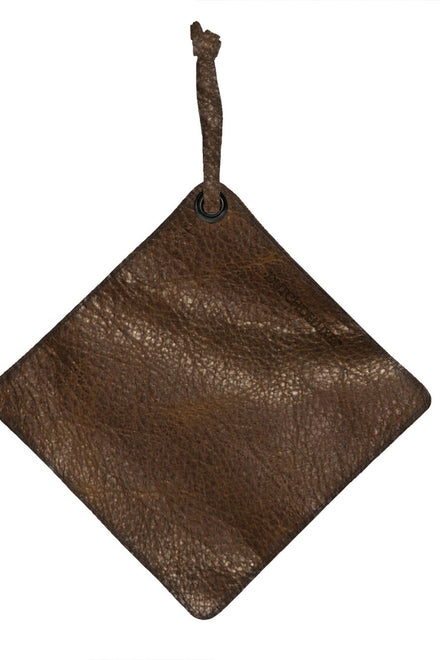 Dutchdeluxes - Leather - Unique - High-quality - Pot Holder - Heat Resistant up to 240°C - 1 piece - Dark Brown