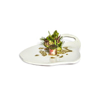 Dutchdeluxes Lola - Luxe - Uniek ontwerp - Keramiek - Bord - 1 stuk - Wit