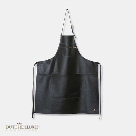 Dutchdeluxes Lederen Schort Amazing Apron - Zwart