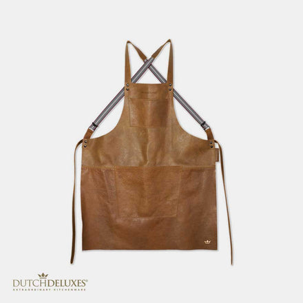 Suspender Style Apron - Vintage Cognac