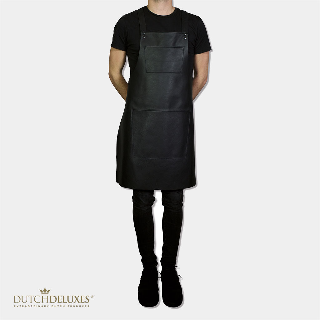 Dutchdeluxes - Luxury barbecue apron in full-grain Leather - With Susp