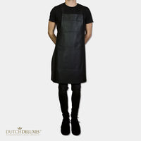 Dutchdeluxes - Luxury barbecue apron in full-grain leather - With braces - Black