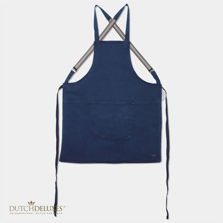 Dutchdeluxes - Fait main - Coton - Tablier avec poches - Denim bleu foncé
