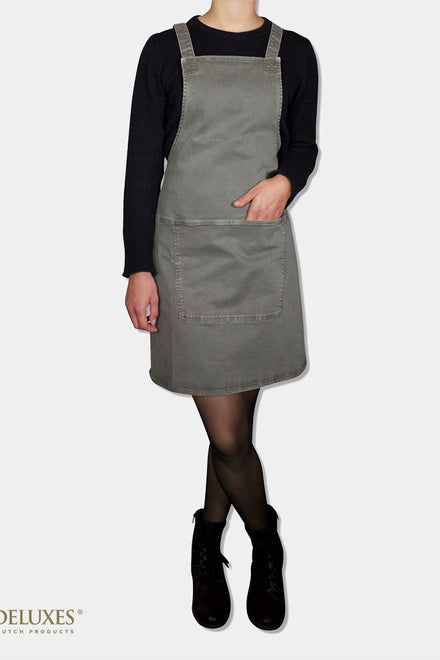 Suspender Style Apron - Grey-Green