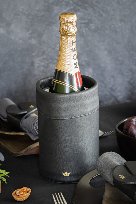 Dutchdeluxes - Luxury - Leather - Wine cooler - Perfect temperature - Cool drinks - Black