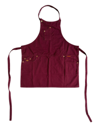 Dutchdeluxes - Denim - Barbecue - BBQ - Schürze - Küche - Indigo Jeans - 5 Taschen - Aubergine