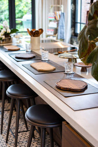 Dutchdeluxes - Leer - Luxe - Placemat - Vol nerf - Zwart
