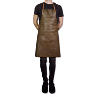 Dutchdeluxes - Leather - Luxury - Handmade - BBQ - Barbecue Apron - Kitchen Apron - Vintage Brown/Cognac