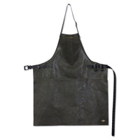 Dutchdeluxes - Handgemaakt - Barbecue - Leer - Vintage - Keuken - Schort - One size - Grijs/zwart