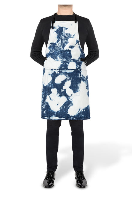 BBQ Style Apron - Blue Stained