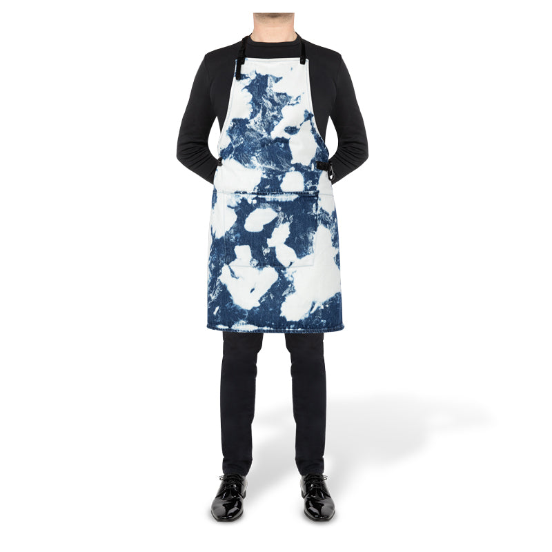 Dutchdeluxes - Fait main - Coton - Style BBQ - Tablier de cuisine - Couleur bleu teinté