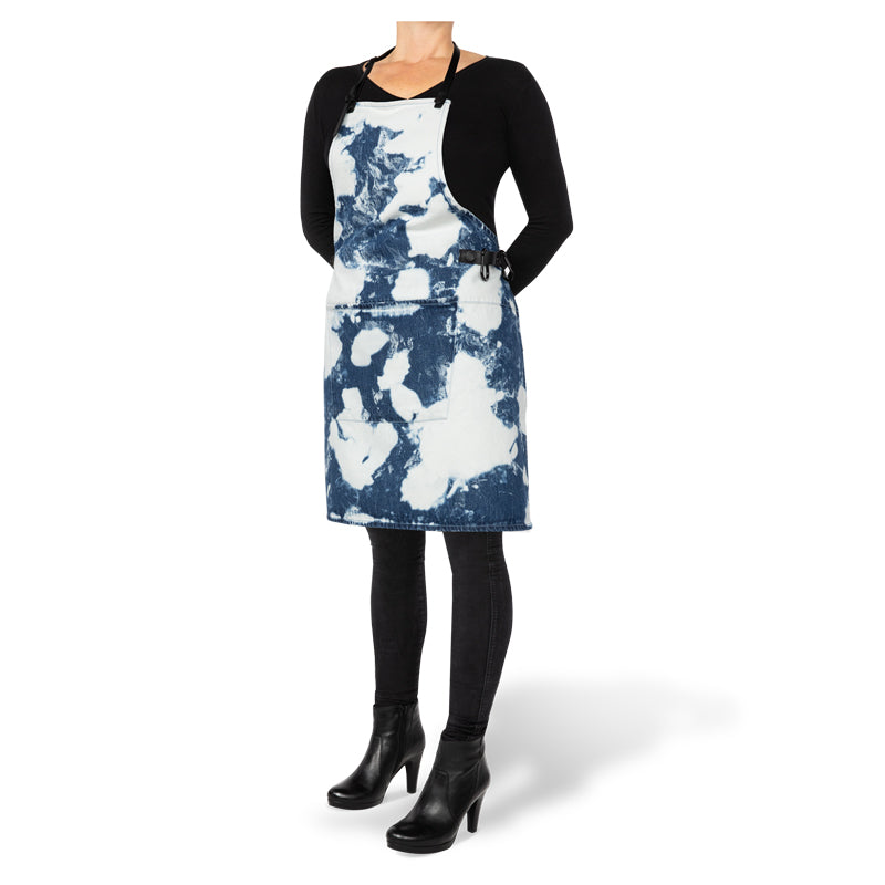 Dutchdeluxes - Fait main - Coton - Style BBQ - Tablier de cuisine - Couleur bleu teinté