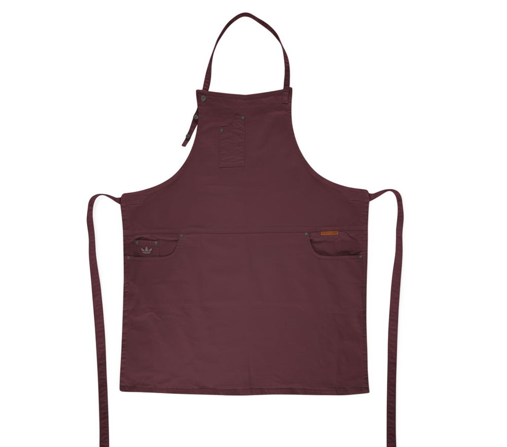 Dutchdeluxes - Denim - Burgundy - Aubergine - Apron - Kitchen - Indigo jeans - 5 pockets
