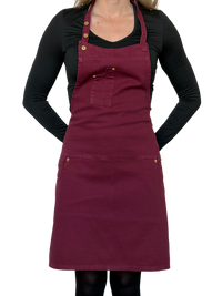 Dutchdeluxes - Denim - Barbecue - BBQ - Schürze - Küche - Indigo Jeans - 5 Taschen - Aubergine