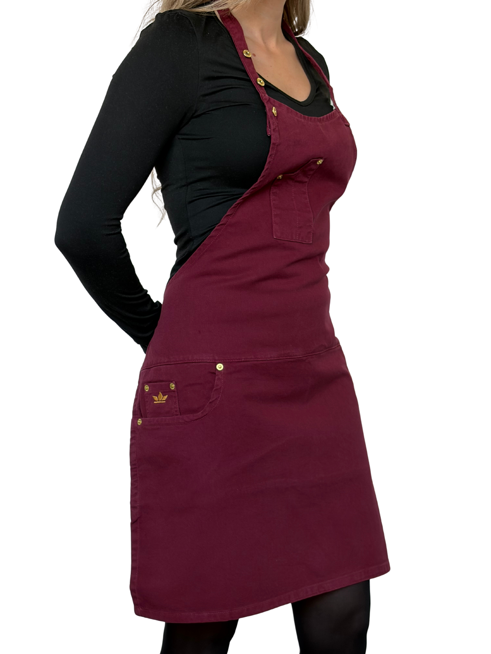 Dutchdeluxes - Denim - Barbecue - BBQ - Schürze - Küche - Indigo Jeans - 5 Taschen - Aubergine