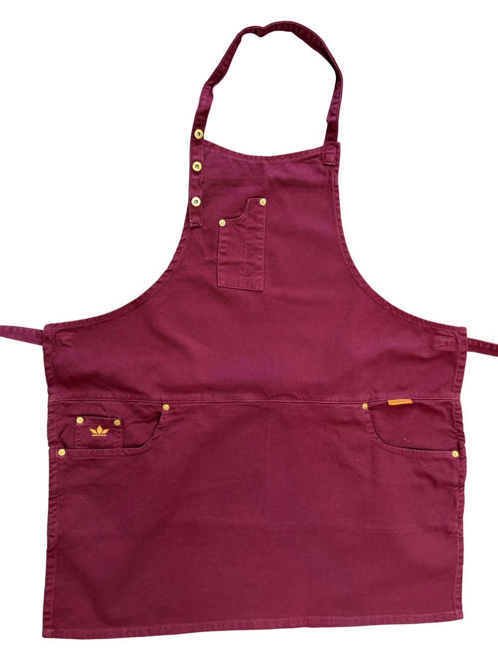 Dutchdeluxes - Denim - Barbecue - BBQ - Schürze - Küche - Indigo Jeans - 5 Taschen - Aubergine