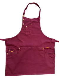 Dutchdeluxes - Denim - Barbecue - BBQ - Schürze - Küche - Indigo Jeans - 5 Taschen - Aubergine
