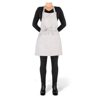 Dutchdeluxes - Denim - Haute qualité - Jean indigo - Barbecue - BBQ - Tablier de cuisine - 5 poches - Blanc/Or