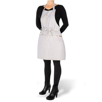 Dutchdeluxes - Denim - Haute qualité - Jean indigo - Barbecue - BBQ - Tablier de cuisine - 5 poches - Blanc/Or