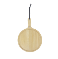 HORECA Dishwasher safe 100% wooden cutting and presentation board - Small Round - With Handle