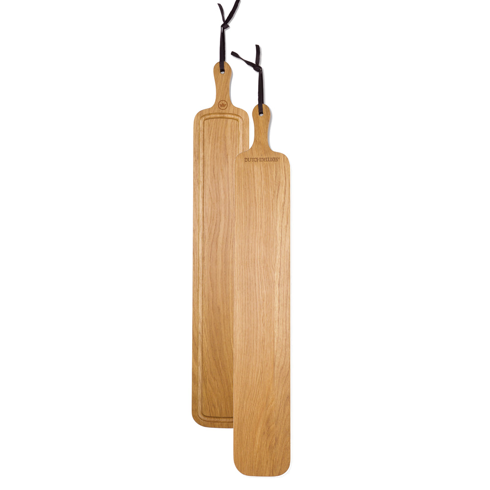 Dutchdeluxes - Planche à pain - Planche à découper - Planche de service - 70x12 cm - Chêne massif - XL - Rayures - Marron