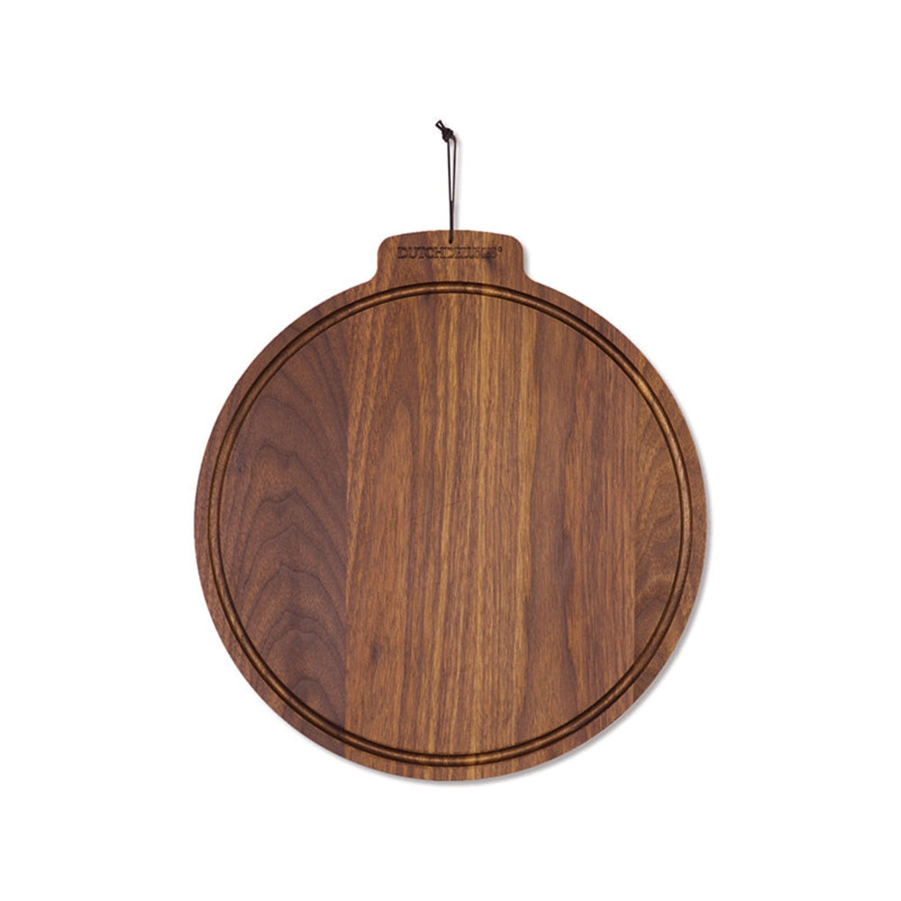 Dutchdeluxes Moon - Handgemaakt - Boterplank - Geoliede Walnoot - Rond - ⌀ 28cm - Kaasplank - Ontbijtplank - Bruin