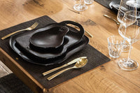 Dutchdeluxes - Keramiek - XL - luxe presenteer bord - 33,5 x 28 cm - Zwart - Set van 2