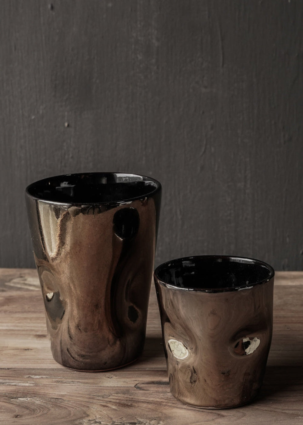 Dutchdeluxes – Handgefertigt – Keramik – Große luxuriöse ergonomische Tasse – Teetasse – Kaffeetasse – Becher – Platin