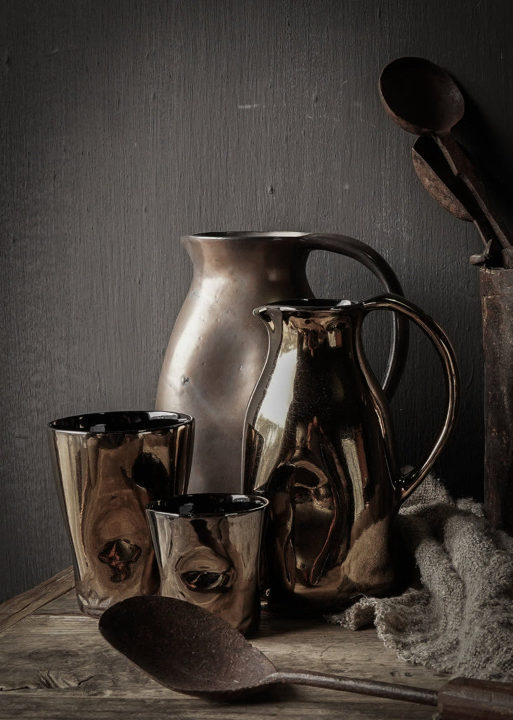 Dutchdeluxes – Handgefertigt – Keramik – Große luxuriöse ergonomische Tasse – Teetasse – Kaffeetasse – Becher – Platin