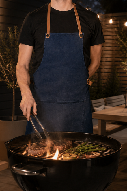Dutchdeluxes - Handmade - Unique - Barbecue Apron - Kitchen Apron - Dark Blue